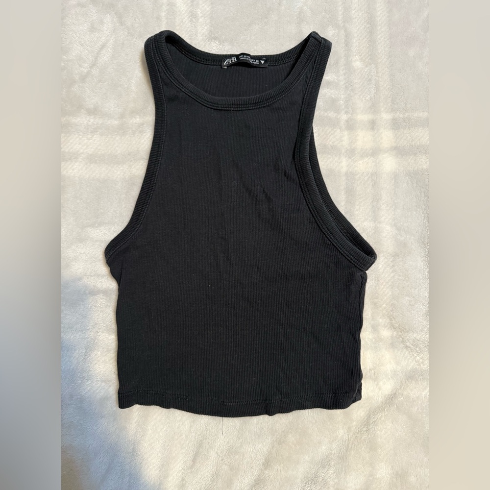 Black Zara cropped tank